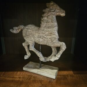 Wooden horse statue